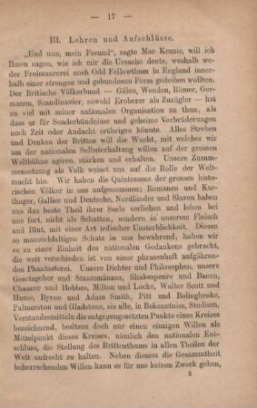 III. Lehren und Aufschlüsse
