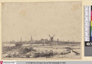 [Ansicht von Amsterdam; View of Amsterdam from the Kadijk; Vue ancienne d'Amsterdam]