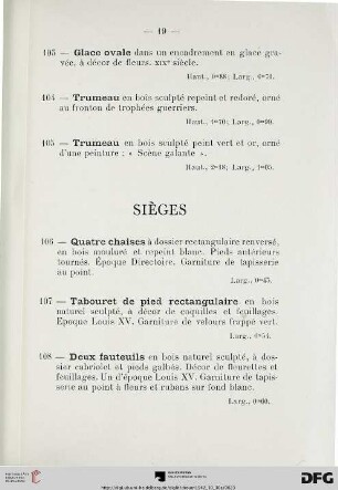 Sièges (Nr. 106-113)