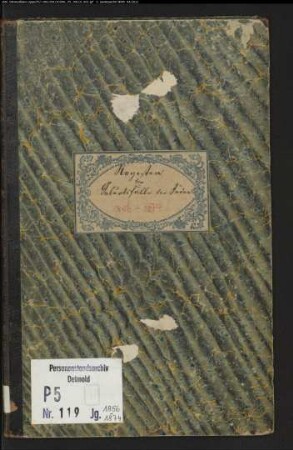 Zivilstandsregister der Juden mit den Orten Altenhundem und Langenei (G 1856-1874) (Gemeinde: Kirchhundem, Kreis Olpe)