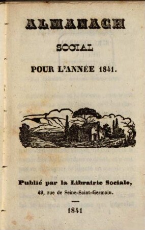 Almanach social : pour l'année ... 1841