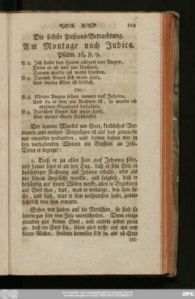 Die sechste Paßions-Betrachtung. Am Montag nach Judica.