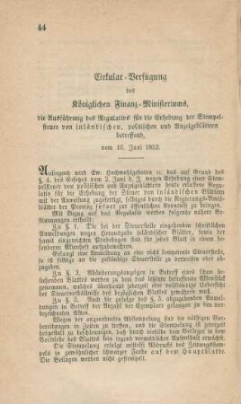 Cirkular-Verfügung ...