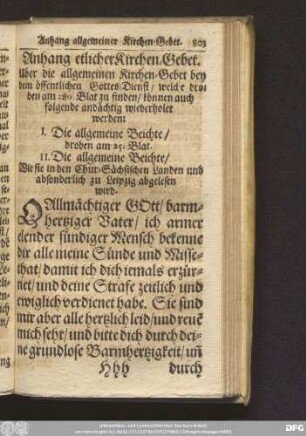 Anhang etlicher Kirchen-Gebet.
