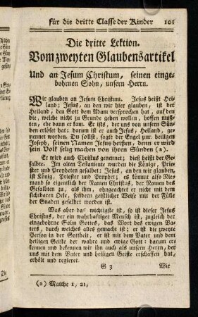 101-111, Die dritte Lektion; Die vierte Lektion; Die fuenfte Lektion