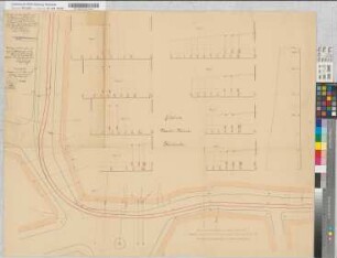 Straßenbahnstrecke Kaiserallee- Hochstraße-Königstraße. Gleiskurve Markt-Büchel-Kleinkölnstraße. Höhenplan, Längen- und Querprofile