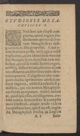 Studiosis Metaphysices S.