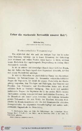 4: Ueber die wachsende Nervosität unserer Zeit