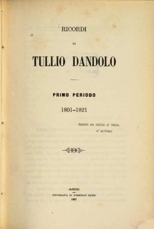 Ricordi di Tullio Dandolo, 1