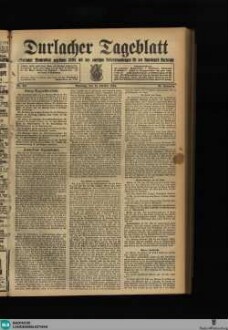 Durlacher Tagblatt : Heimatblatt für die Stadt und den früheren Amtsbezirk Durlach; Pfinztäler Bote für Grötzingen, Berghausen, Söllingen, Wöschbach u. Kleinsteinbach