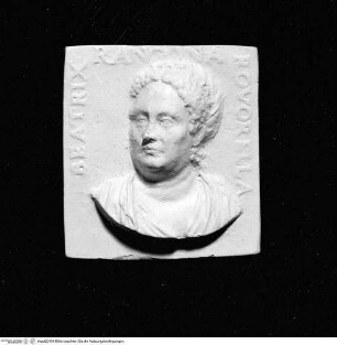 Medaille der Beatrice Roverella (Gattin des Ercole Rangone, + 1573), Avers: Brustporträt im Dreiviertelprofil nach links