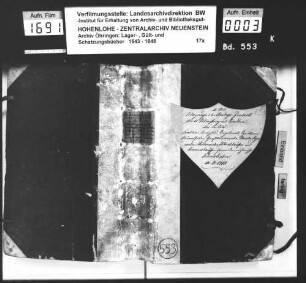 Schatzungsprotokoll über das Amt Schrozberg und Lindlein, angelegt durch Heinrich Friedrich Kistner, Amtsvogt, und Matthias Daniel Diedel, beide zu Schrozberg.