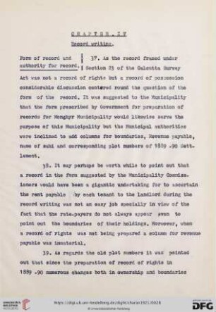 Chapter IV, Record writing