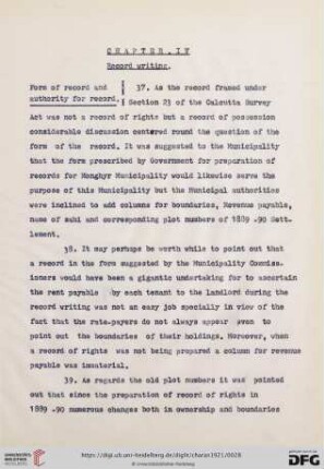 Chapter IV, Record writing