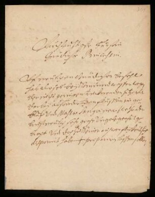 Brief von Johann Gottfried Geilfus an Kurprinzessin Brandenburg Elisabeth Henriette