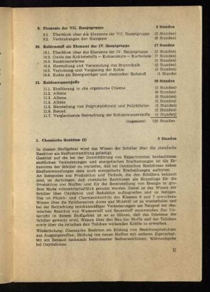 1. Chemische Reaktion (I) [- 11. Kohlenwasserstoffe ]
