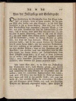 Von der Justizpflege und Gesindezucht.