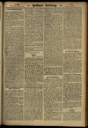 Zweite Ausgabe vom Dienstag, den 11. Februar 1913.
