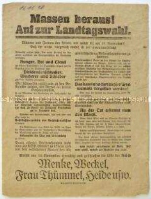 Aufruf der USPD zur sächsischen Landtagswahl 1920