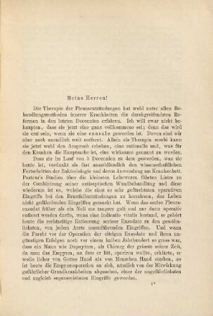 Klinische Vorträge : Vortrag, 19 : 5, Respirationsapparat ; 7. Therapie der Pleuritis