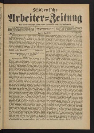 Nr. 16. Den 24. April 1910. - Nr. 19/20. Den 15. Mai 1910.