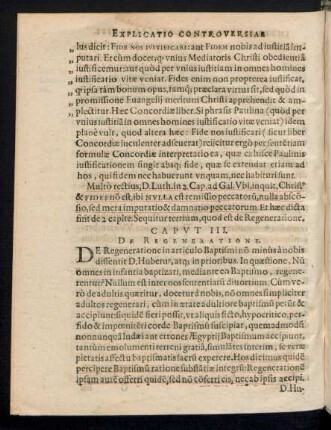 Caput III. De Regeneratione.