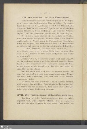 XVI. Die Alkalien und ihre Ersatzmittel