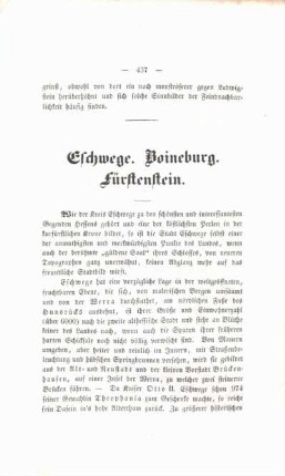 Eschwege. Boineburg. Fürstenstein.