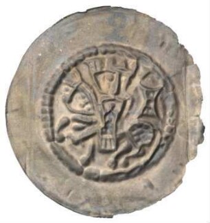 Fundmünze, Reiterbrakteat, 1215 - 1250
