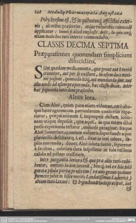 Classis Decima Septima Praeparationes quorundam simplicium dilucidans