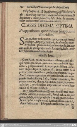 Classis Decima Septima Praeparationes quorundam simplicium dilucidans