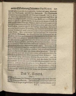 Das V. Capittel – Das VI. Capittel