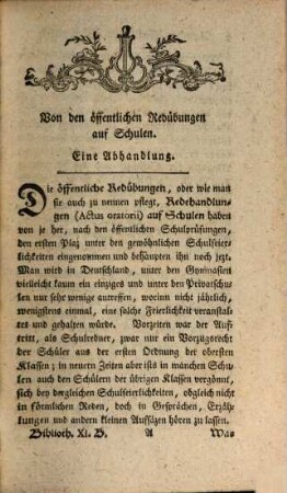 Allgemeine Bibliothek für das Schul- und Erziehungswesen in Teutschland. 11. 1784 (1786)