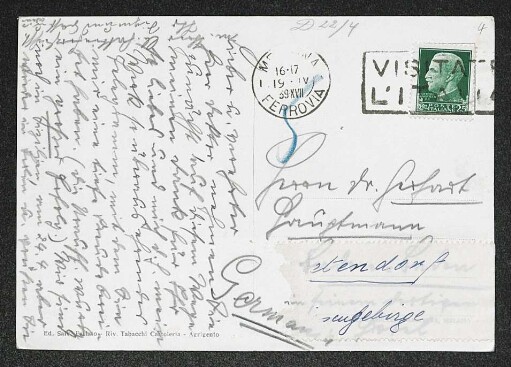 Brief von Sigmund Graff und Susanne Graff an Gerhart Hauptmann
