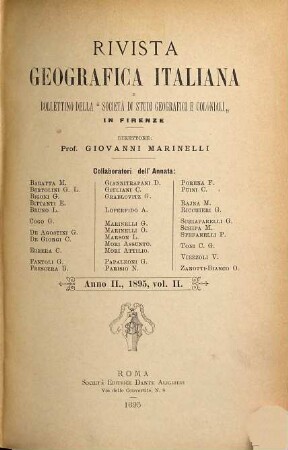 Rivista geografica italiana. 2. 1895
