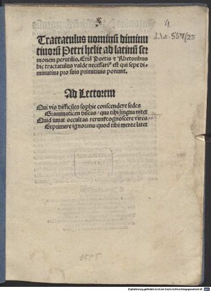 Tractatulus Nominum diminutivorum