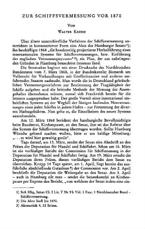 Zur Schiffsvermessung vor 1870