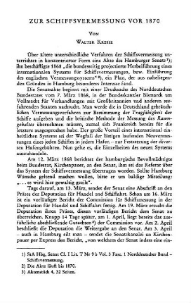 Zur Schiffsvermessung vor 1870