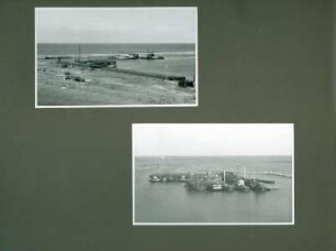 Leitdamm am Mittelgrund an der Küste bei Cuxhaven, 1950