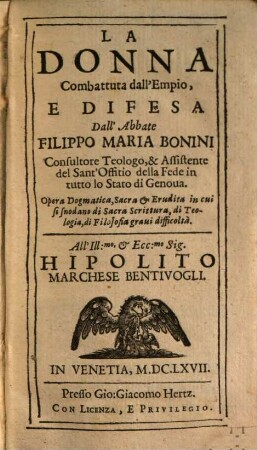 La donna combattuta dall'empio e difesa
