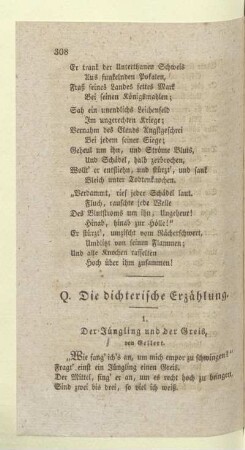 Q. Die dichterische Erzählung
