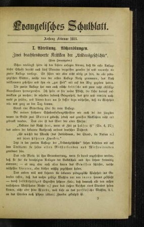 Zwei beachtenswerte Kritiken der "Leidensgeschichte"