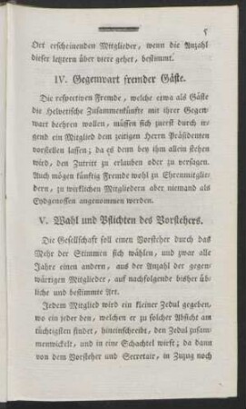 V. Wahl und Pflichten des Vorstehers