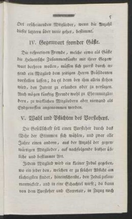 V. Wahl und Pflichten des Vorstehers