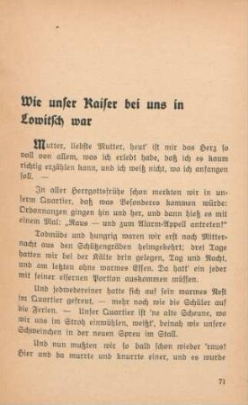 Wie unser Kaiser bei uns in Lowitsch war