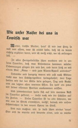 Wie unser Kaiser bei uns in Lowitsch war