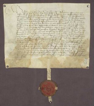 Johann Graf zu Eberstein gibt in einem Streit zwischen Bischof Ruprecht und Straßburg und dem Grafen Bernhard von Eberstein auf Verlangen des Hofgerichts zu Rottweil, Kundschaft über den Wildbann zu Eberstein