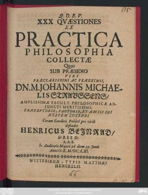 XXX Quaestiones Ex Practica Philosophia Collectae