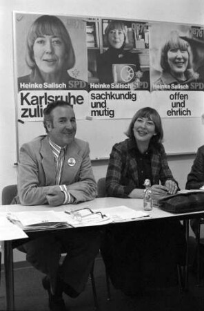 Oberbürgermeisterwahl am 9. April 1978. Pressekonferenz der Kandidatin Stadträtin Heinke Salisch im Rahmen des Wahlkampfs