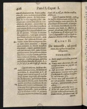 426-443, Caput II. De interesse, ad quod tutor, & pupillus sibi invicem obligantur.